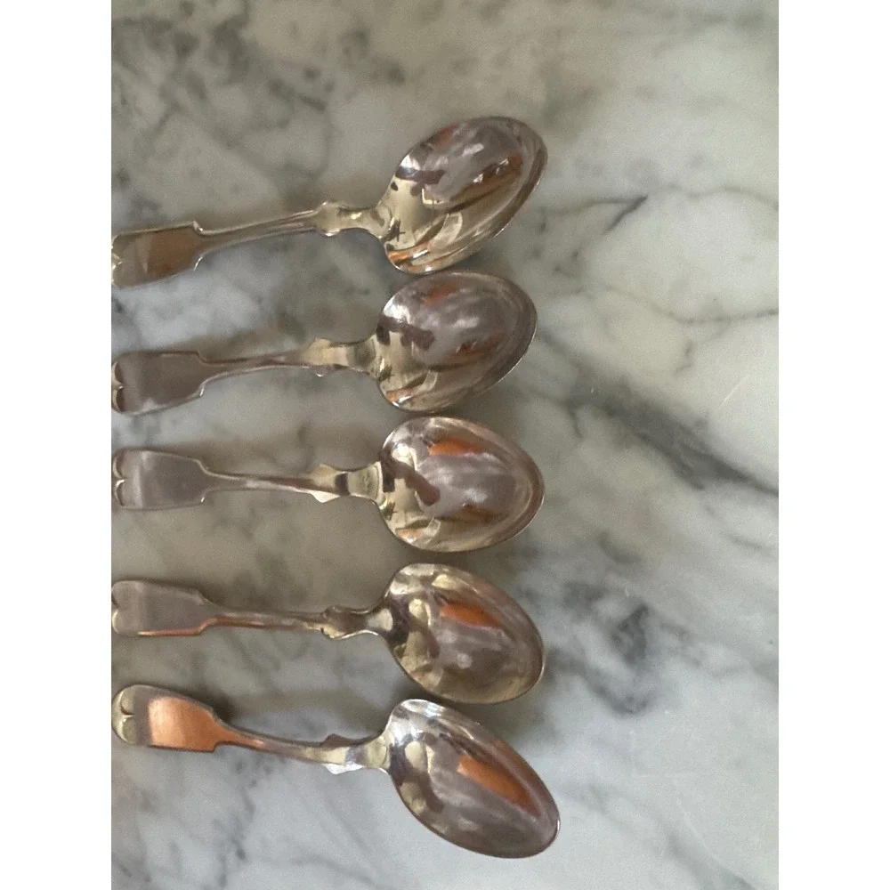 1847 Rogers Bros Tipped Silverplate Teaspoons Set of 5 Vintage Flatware